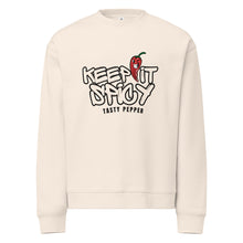 Load image into Gallery viewer, Beige sweatshirt with 'Keep It Spicy Tasty Pepper' graphic on a white background